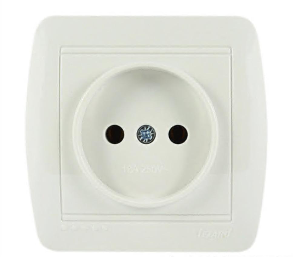 Розетка накладна одинарна без заземлення Lezard Demet IP20 Білий (00000000665)