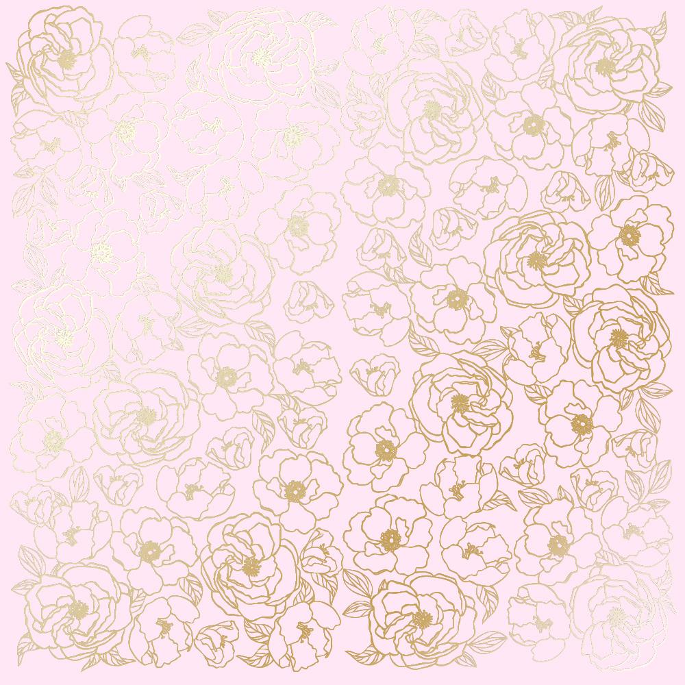 Лист бумаги односторонний Golden Pion с фольгированием 30,5х30,5 см Light Pink