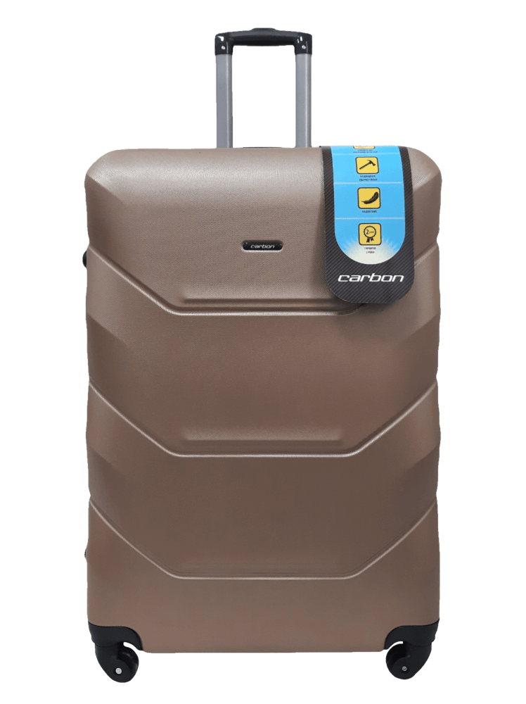 Чемодан большой ABS-пластик Carbon 147 L 114 л 76х52х32 см Шампань Чемодан большой ABS-пластик Carbon 147 L 114 л 76х52х32 см Шампань