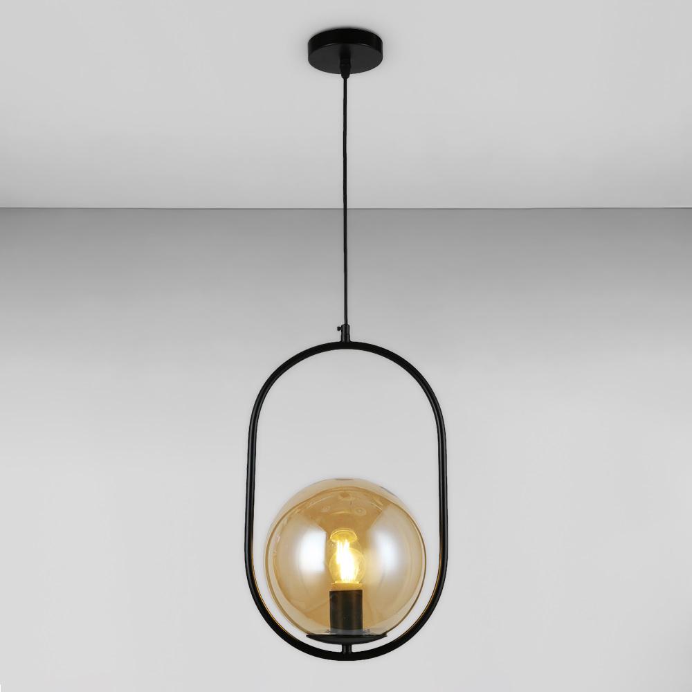 Люстра подвесная шар Light House LS-18127-1 BK/BR Черный/Янтарный