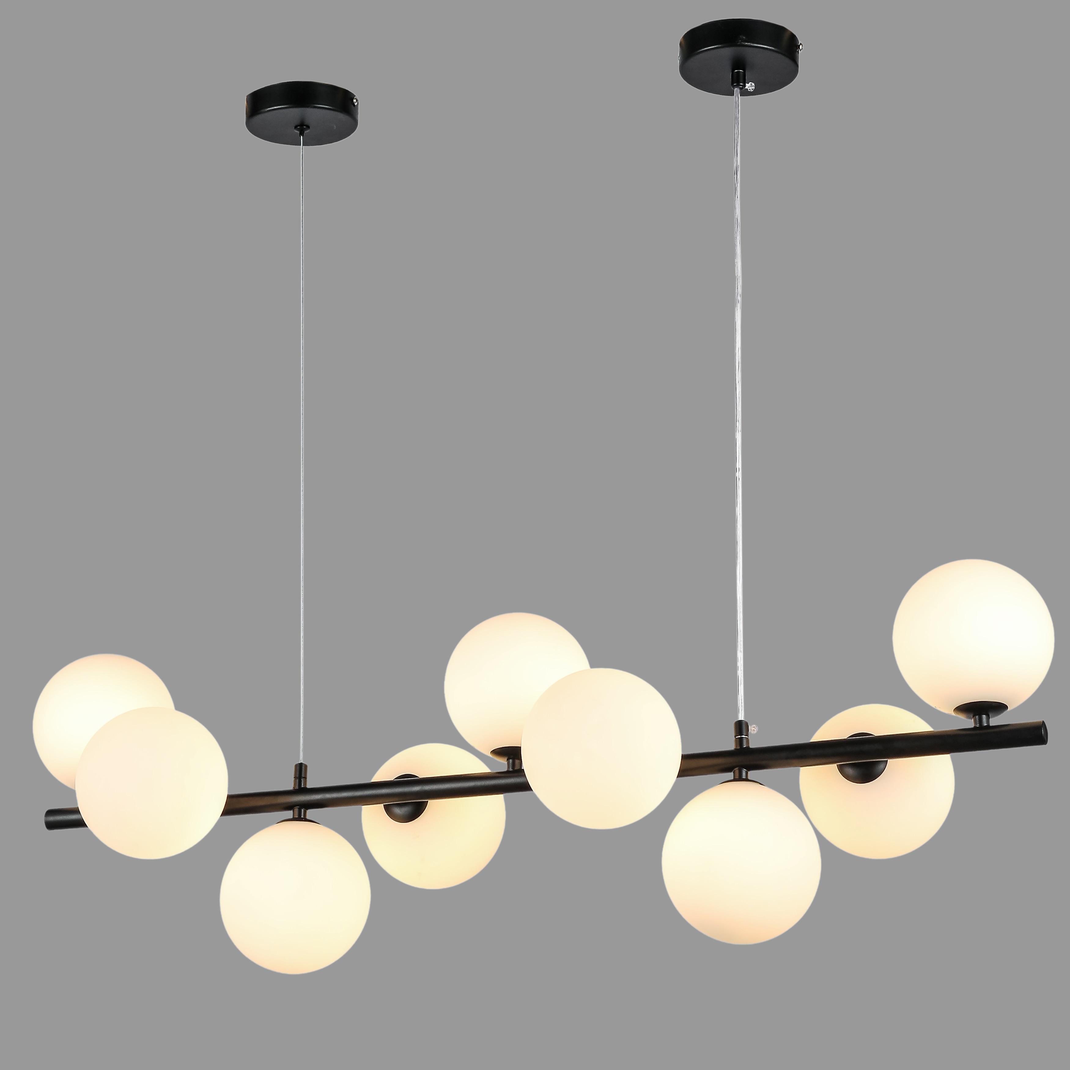 Люстра длинная на 9 ламп 85 см Черный (84-1018-9 BK+WH) Люстра длинная на 9 ламп 85 см Черный (84-1018-9 BK+WH)