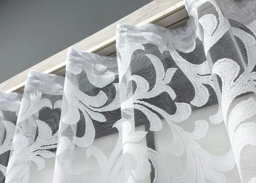 Тюль жаккард с принтом 1,2 м Белый (1599т) - фото 5 Тюль жаккард с принтом 1,2 м Белый (1599т) - фото 5