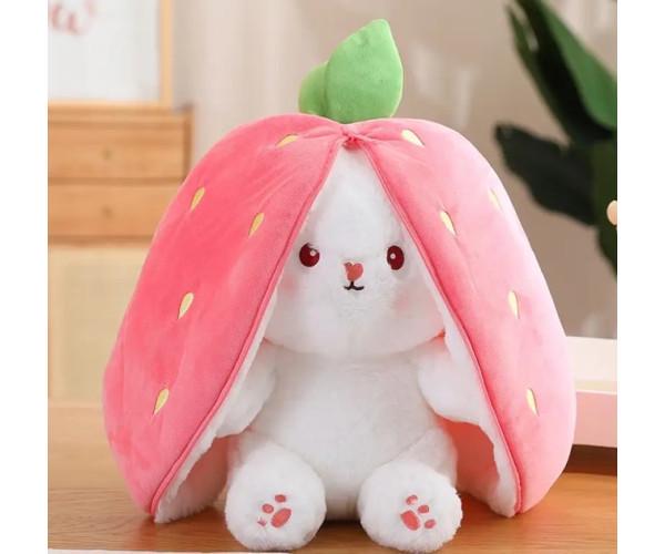 М'яка іграшка трансформер Зайчик-Полуничка 25 см Рожевий (ftlx-1045) - фото 2 М'яка іграшка трансформер Зайчик-Полуничка 25 см Рожевий (ftlx-1045) - фото 2