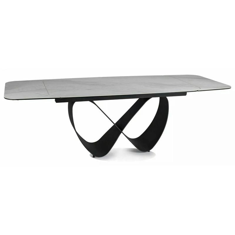 Обеденный  стол раскладной Signal INFINITY CERAMIC d 160-240х95 см Белый Nature Cloud/Черный (INFINITYBC160)