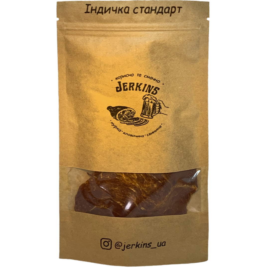 Джерки Jerkins Индюшатина стандарт 100 г - фото 1