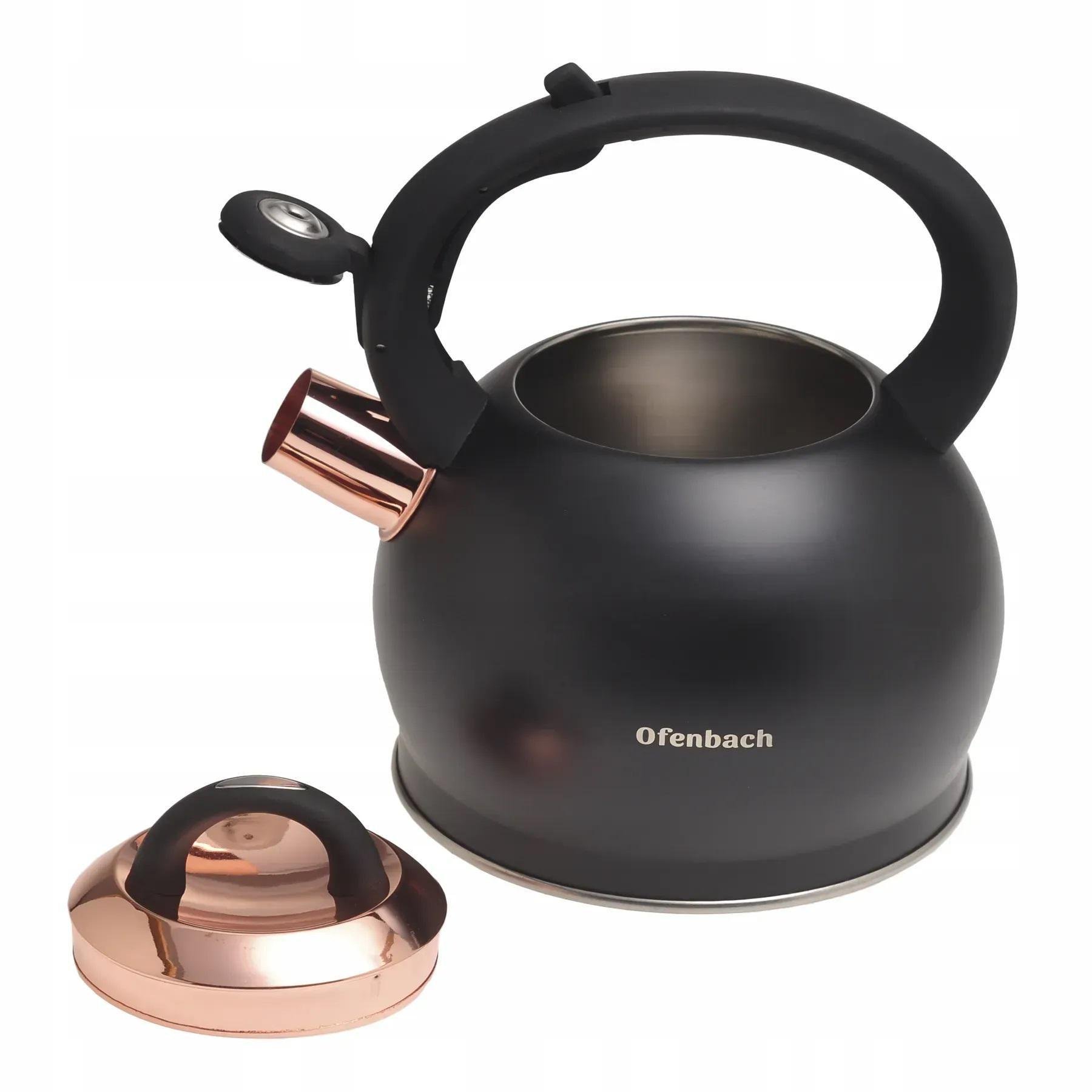 Чайник із свистком та ручкою з покриттям soft touch Ofenbach KM-100312 із нержавіючої сталі 2 л Чорний (150-84-100312) - фото 6 Чайник із свистком та ручкою з покриттям soft touch Ofenbach KM-100312 із нержавіючої сталі 2 л Чорний (150-84-100312) - фото 6