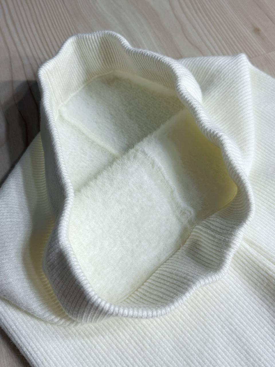 Лосини жіночі A-N 6126-6161 теплі в рубчик на хутрі ангори OS Білий (5590) - фото 7