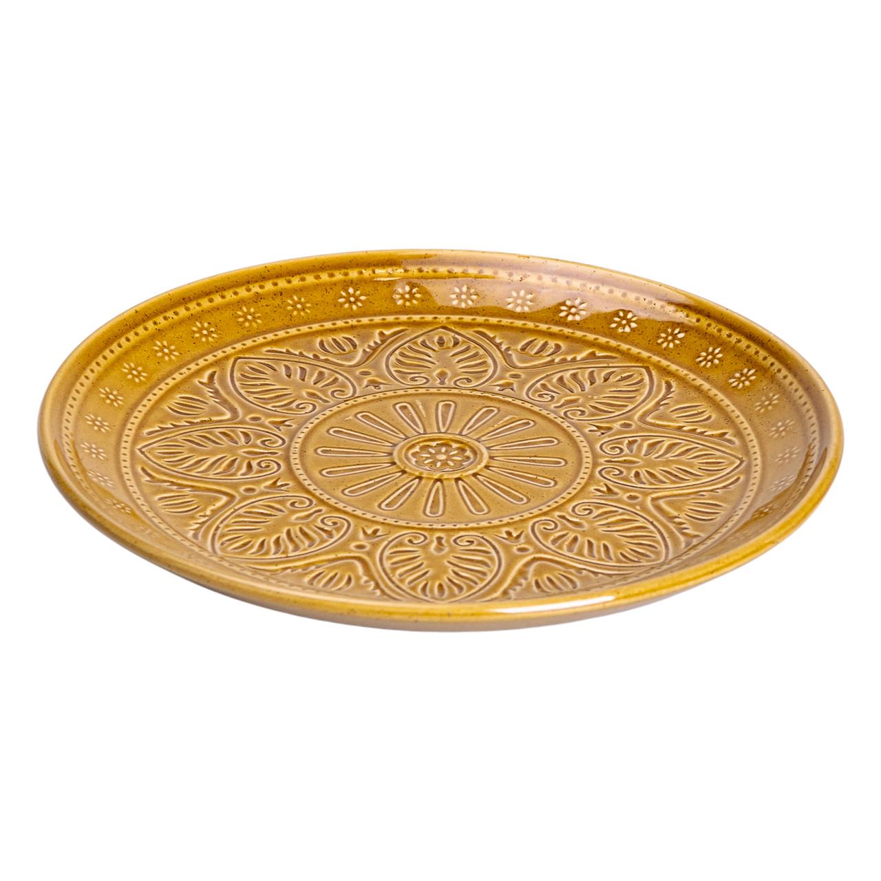 Столовий сервіз керамічний YIWU Bronze Age на 6 персон 24 пр. Гірчичний (HP-31-2) - фото 3