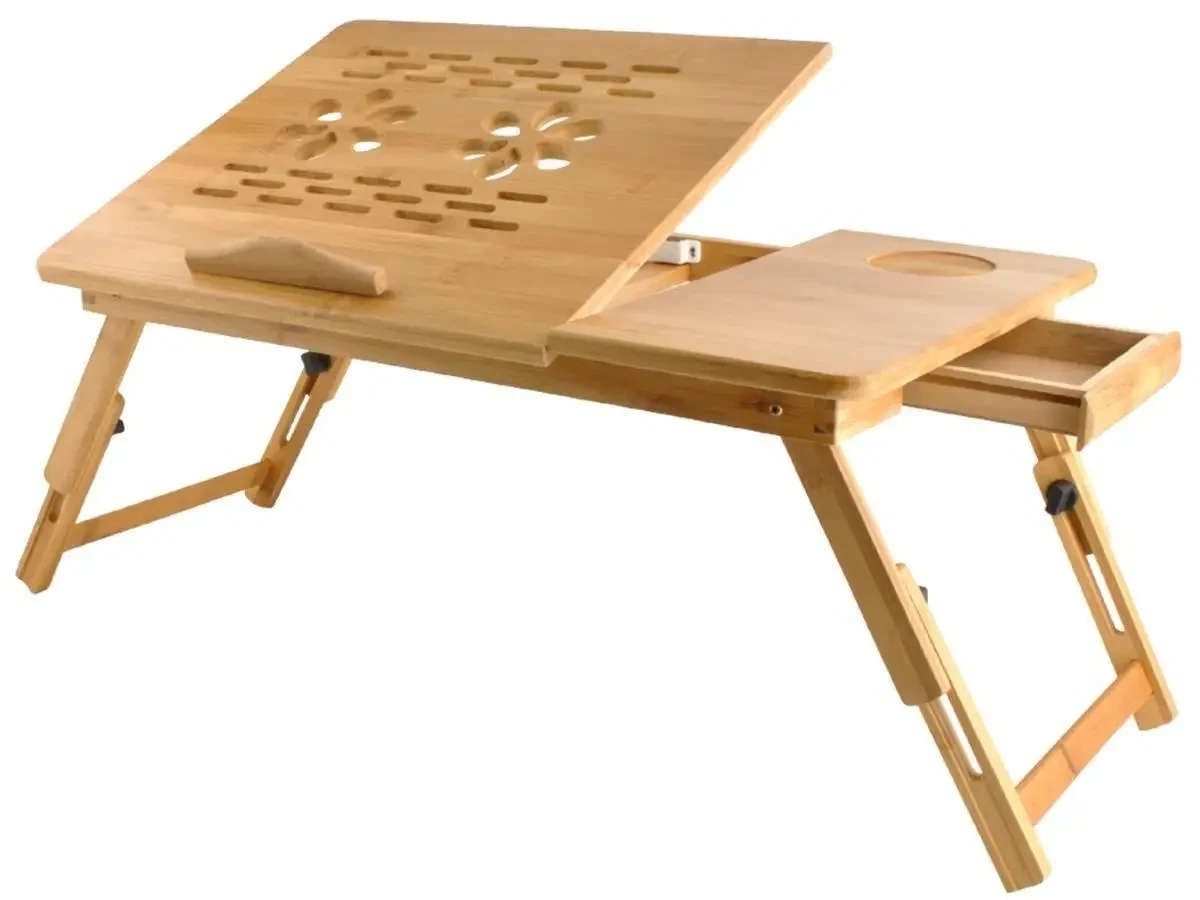 Стол для ноутбука складной Ruhhy 23452 переносной с вентиляцией и регулировкой высоты Стол для ноутбука складной Ruhhy 23452 переносной с вентиляцией и регулировкой высоты