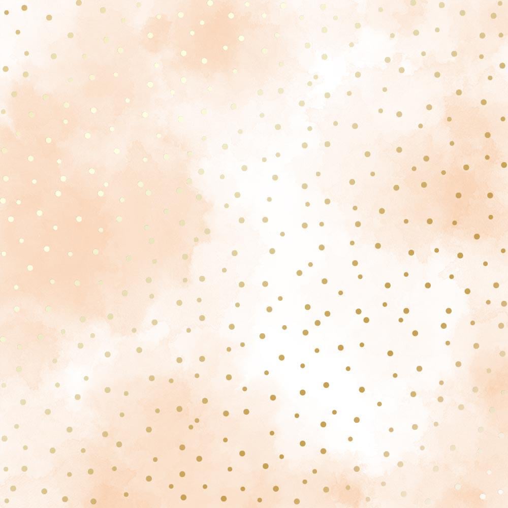 Лист паперу односторонній Golden Drops з фольгуванням 30,5х30,5 см Beige/Watercolor