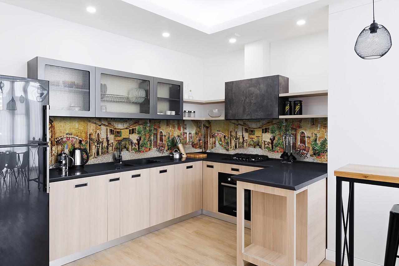 Кухонный фартук Винтажный Прованс из самоклеющейся виниловой пленки 65х250 см Бежевый