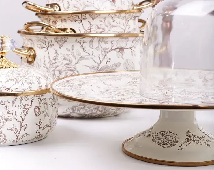 Тортовница эмалированная BIRD Elmani с крышкой на ножке 30 см - фото 13