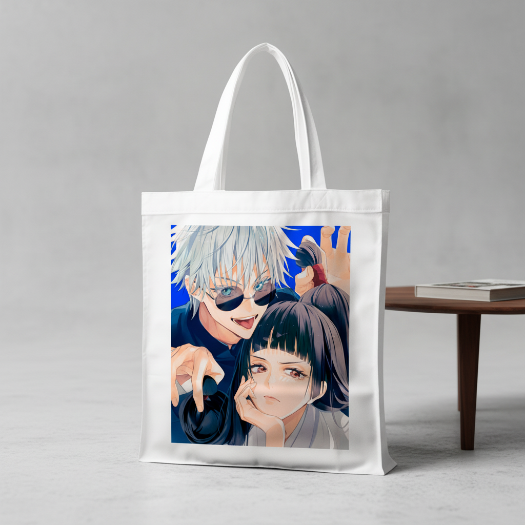 Сумка-шопер Jujutsu Kaisen з габардину Білий (6623)