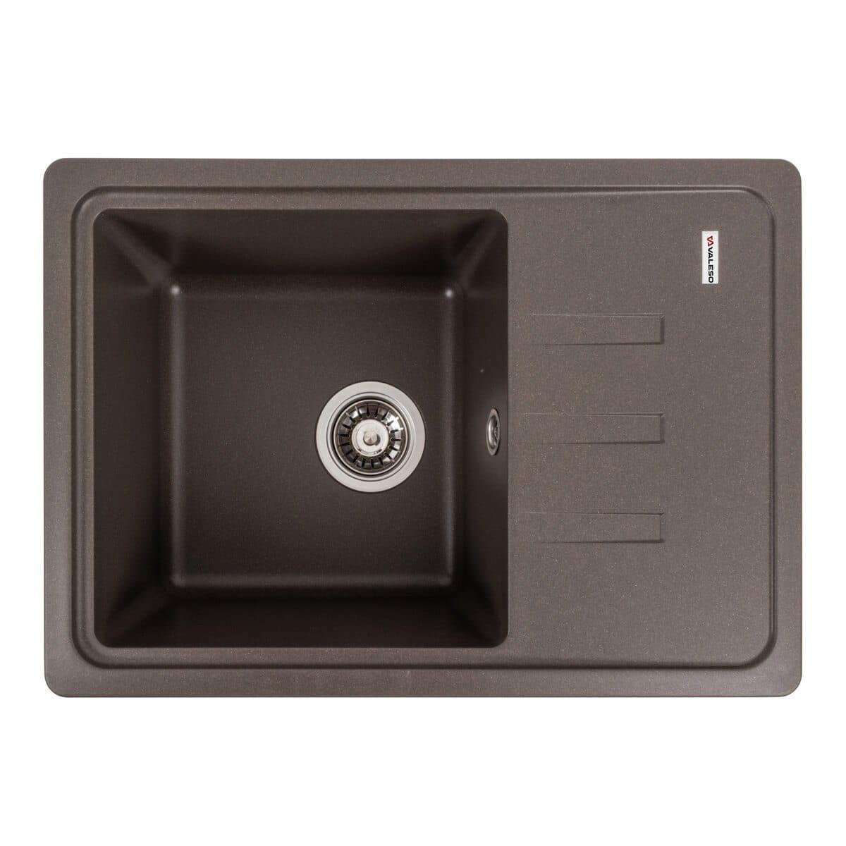 Мойка гранитная Valeso Liana 620х430 врезная прямоугольная Темная скала матовый (PLTM-SP000047105)