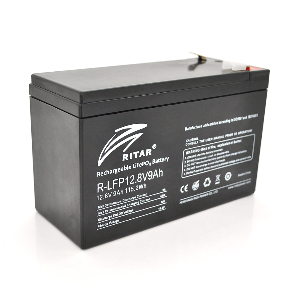 Аккумулятор Ritar LiFePO4 12,8V 9Ah 115,2Wh BMS для солнечных систем (8579) Аккумулятор Ritar LiFePO4 12,8V 9Ah 115,2Wh BMS для солнечных систем (8579)
