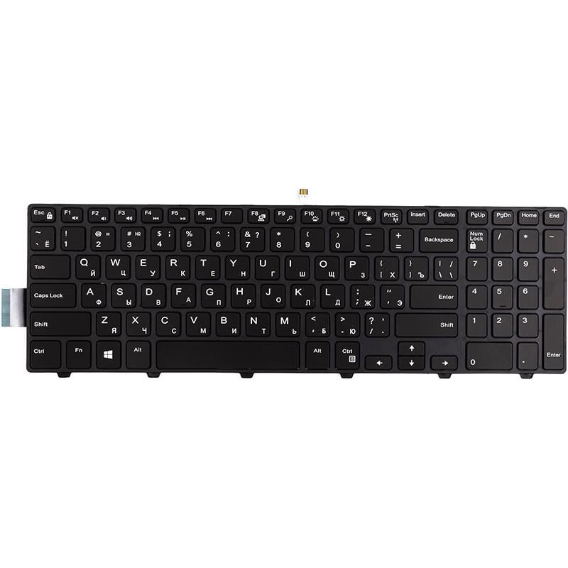 Клавіатура Power для ноутбука DELL Inspiron 15 3000 чорний фрейм підсвітка Чорний