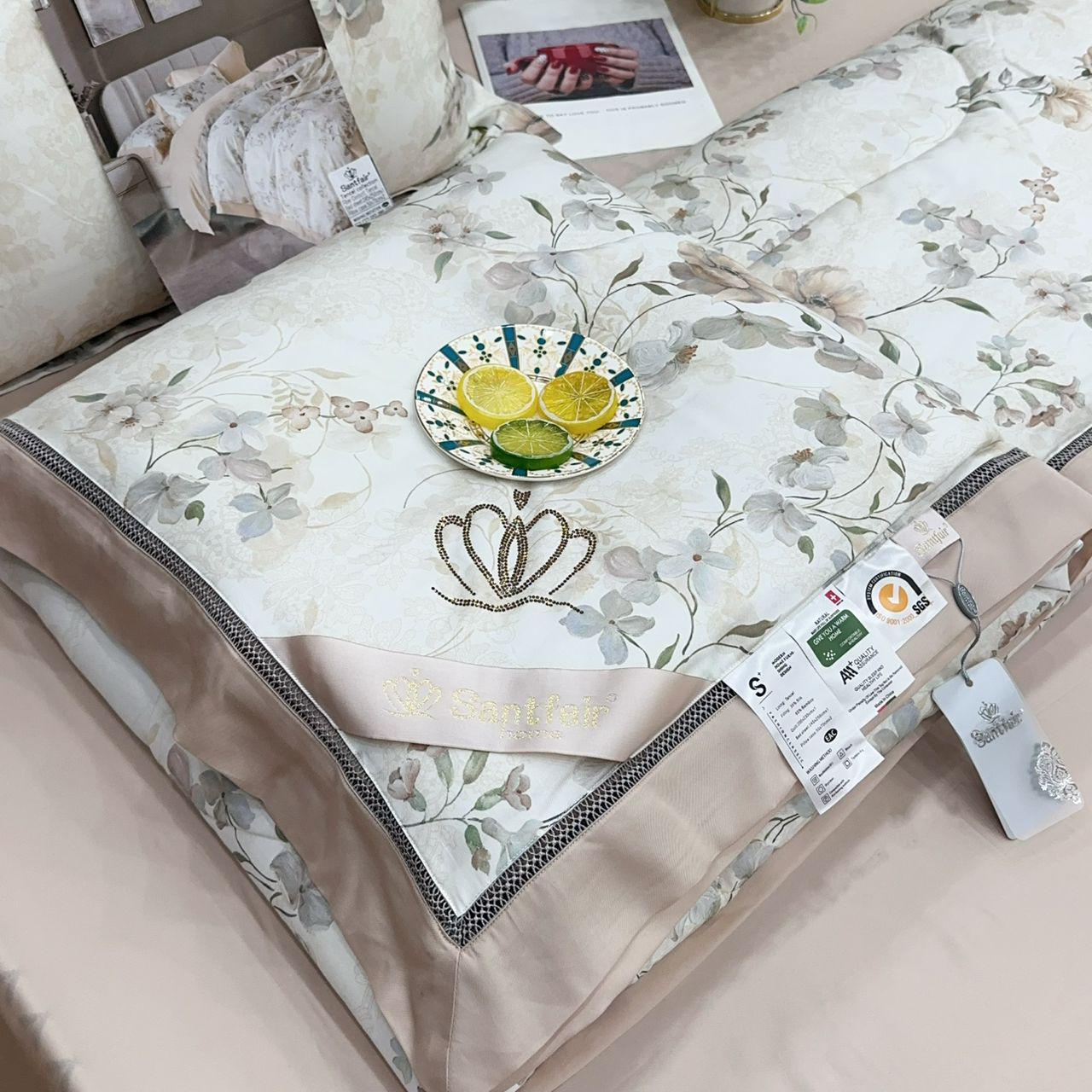 Комплект постельного белья с одеялом тенсел евро (70120)