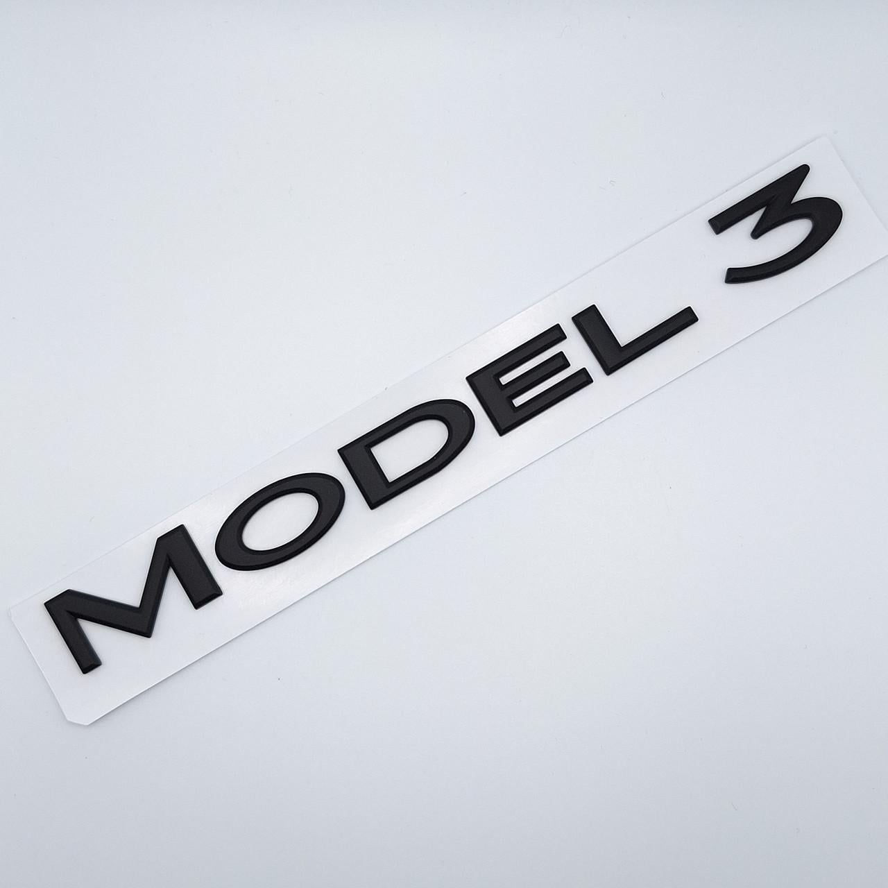 Эмблема надпись Model 3 Tesla Черный матовый (1998674743)