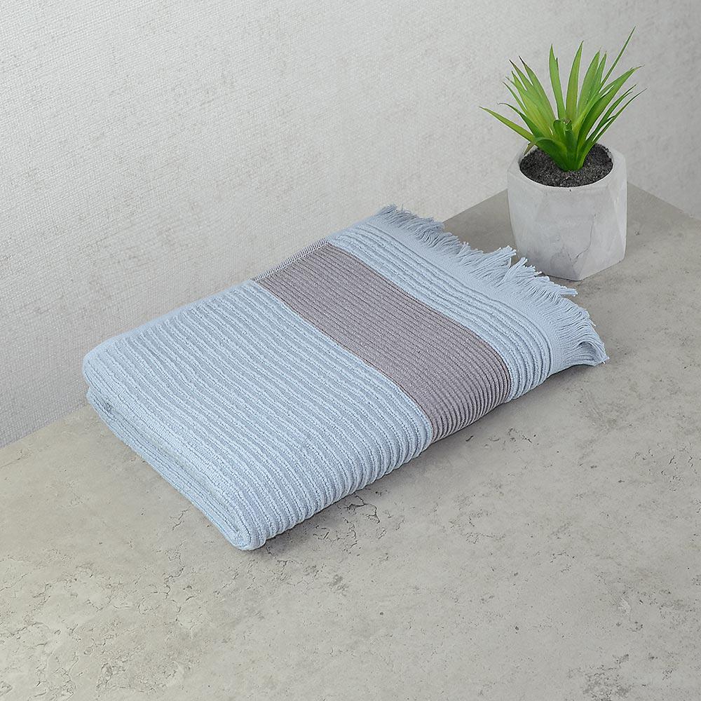 Махровое полотенце с бахромой GM Textile 40х70 см Голубой