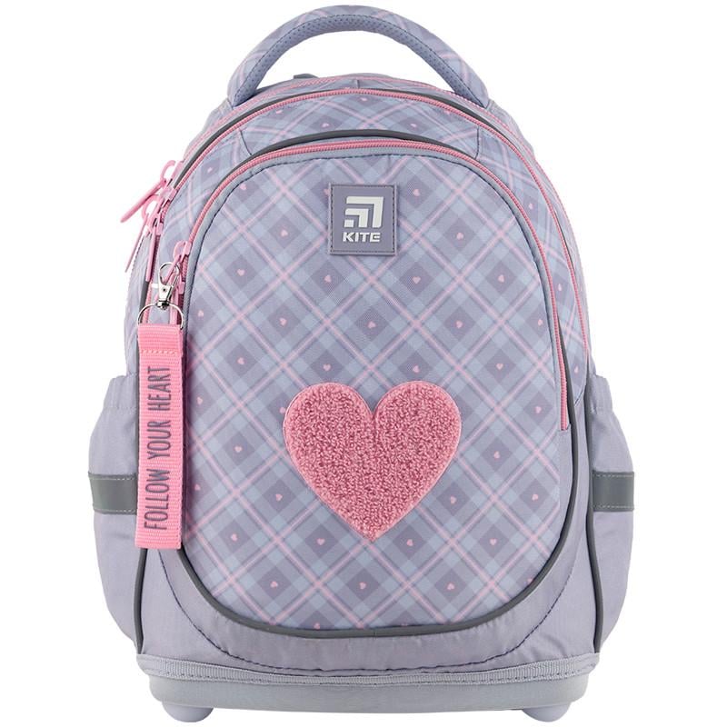 Рюкзак шкільний ортопедичний KITE Education Fluffy Heart 36x27x16 см (K24-724S-1)