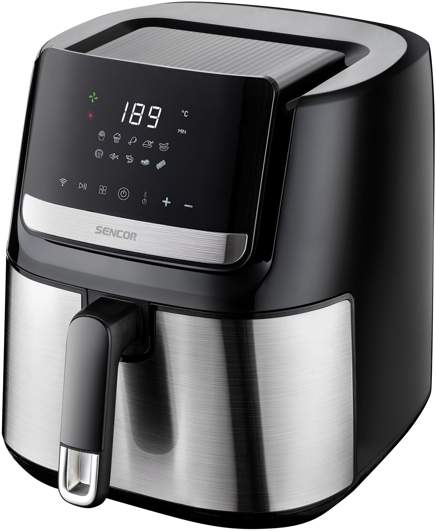 Мультипіч із LED дисплеєм Sencor Vita Fryer 6,5 л 1600 Вт 10 програм Чорний/Сталевий (SFR6600SS)