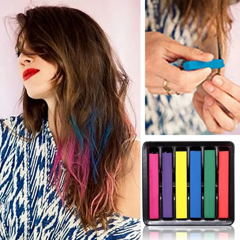 Мел цветной для временного окрашивания волос Hair Chalk 6 цветов (5708) - фото 5