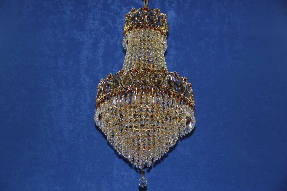 Хрустальная люстра L0634/5 GD/\WT/BRN Золото/Белый/Бежевый/Коричневый (AN000755)