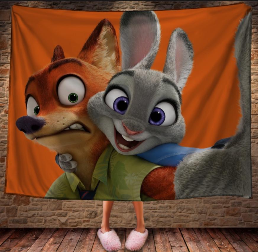 Плед с 3D принтом Ник и Джуди Зоотрополис 150x200 см (epi_0238)