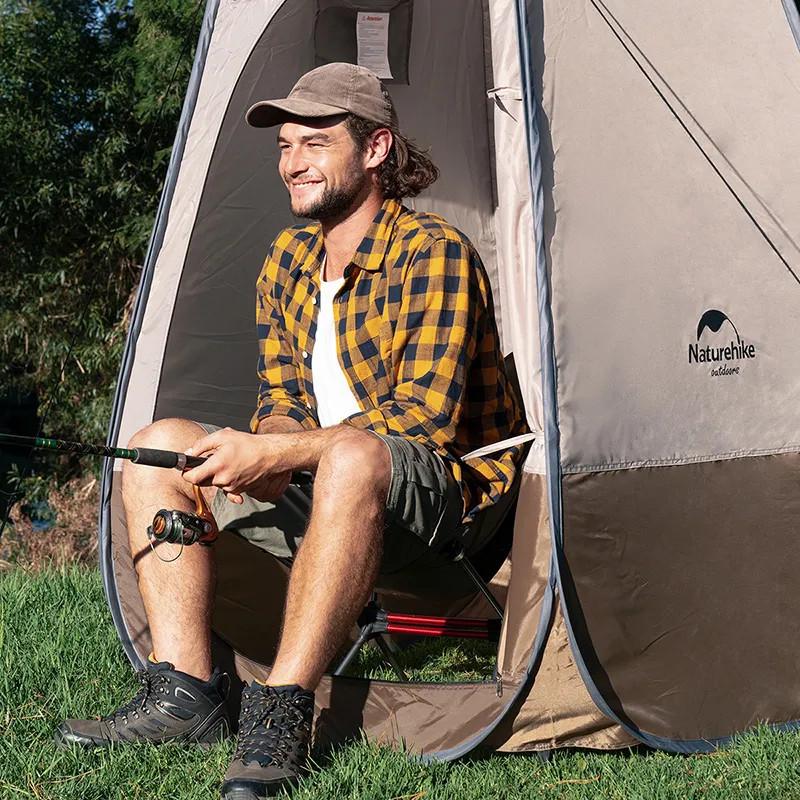 Намет для душу Naturehike Utility Tent 210T NH17Z002-P Коричневий (11168580) - фото 8