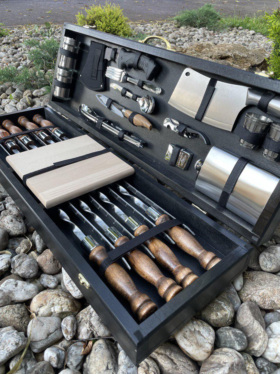 Набір шампурів Турист 4 в кейсі Black (11289583) - фото 3 Набір шампурів Турист 4 в кейсі Black (11289583) - фото 3