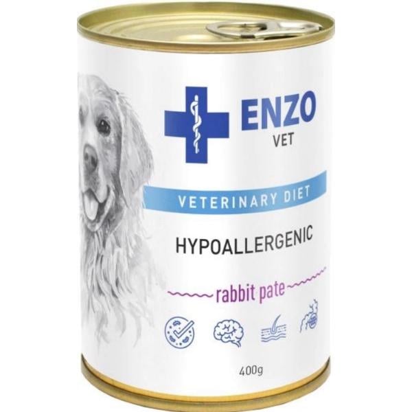 Паштет для собак Enzo Vet Hypoallergenic з кроликом ж/б гіпоалергенний 400 г (000021265)