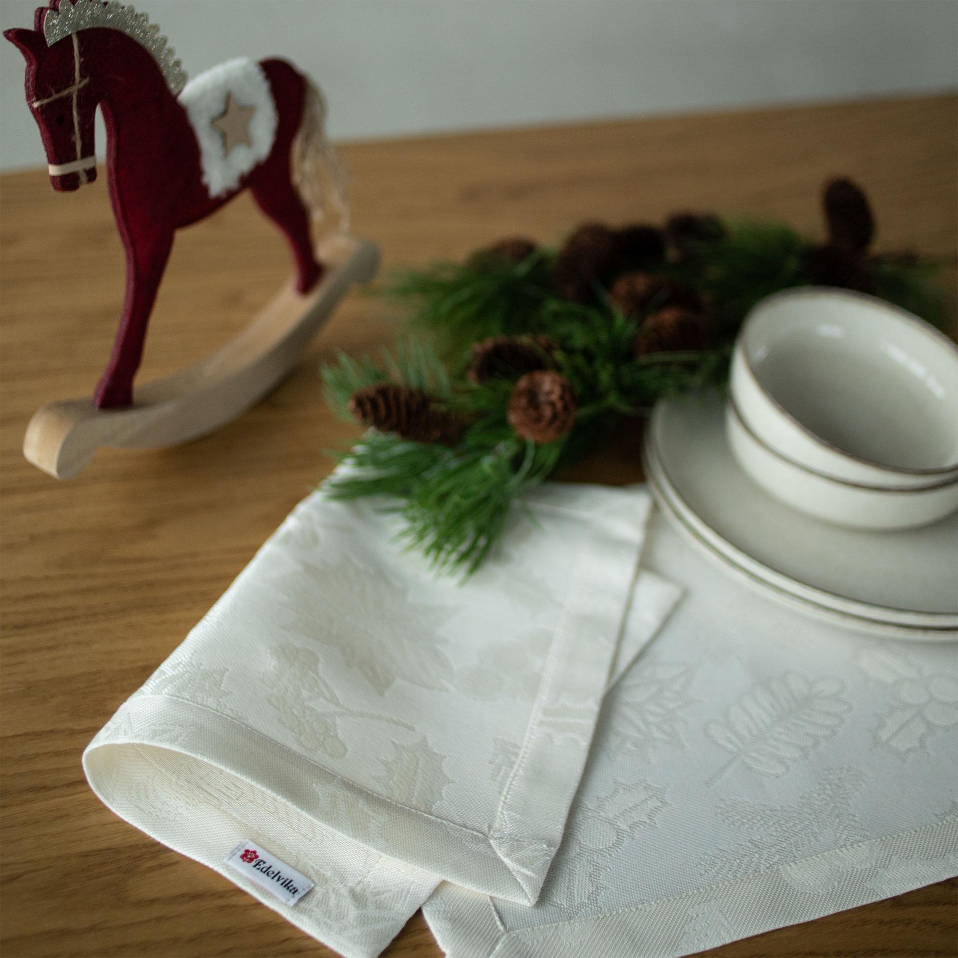Комплект серветок Едельвіка Різдво 2 шт. Молочний (338-24/00) - фото 2 Комплект серветок Едельвіка Різдво 2 шт. Молочний (338-24/00) - фото 2