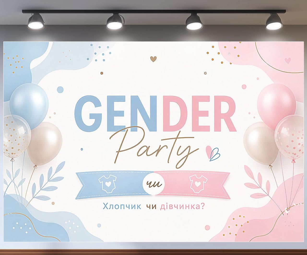 Фотозона баннер Gender Party Мальчик или девочка стильный пастельный фон 240x160см, №48845 Фотозона баннер Gender Party Мальчик или девочка стильный пастельный фон 240x160см, №48845