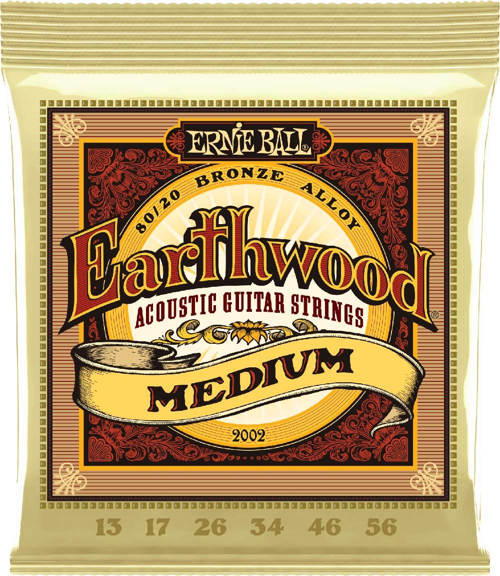 Струни для гітари Ernie Ball 2002 Earthwood 80/20 Bronze 13-56 Medium