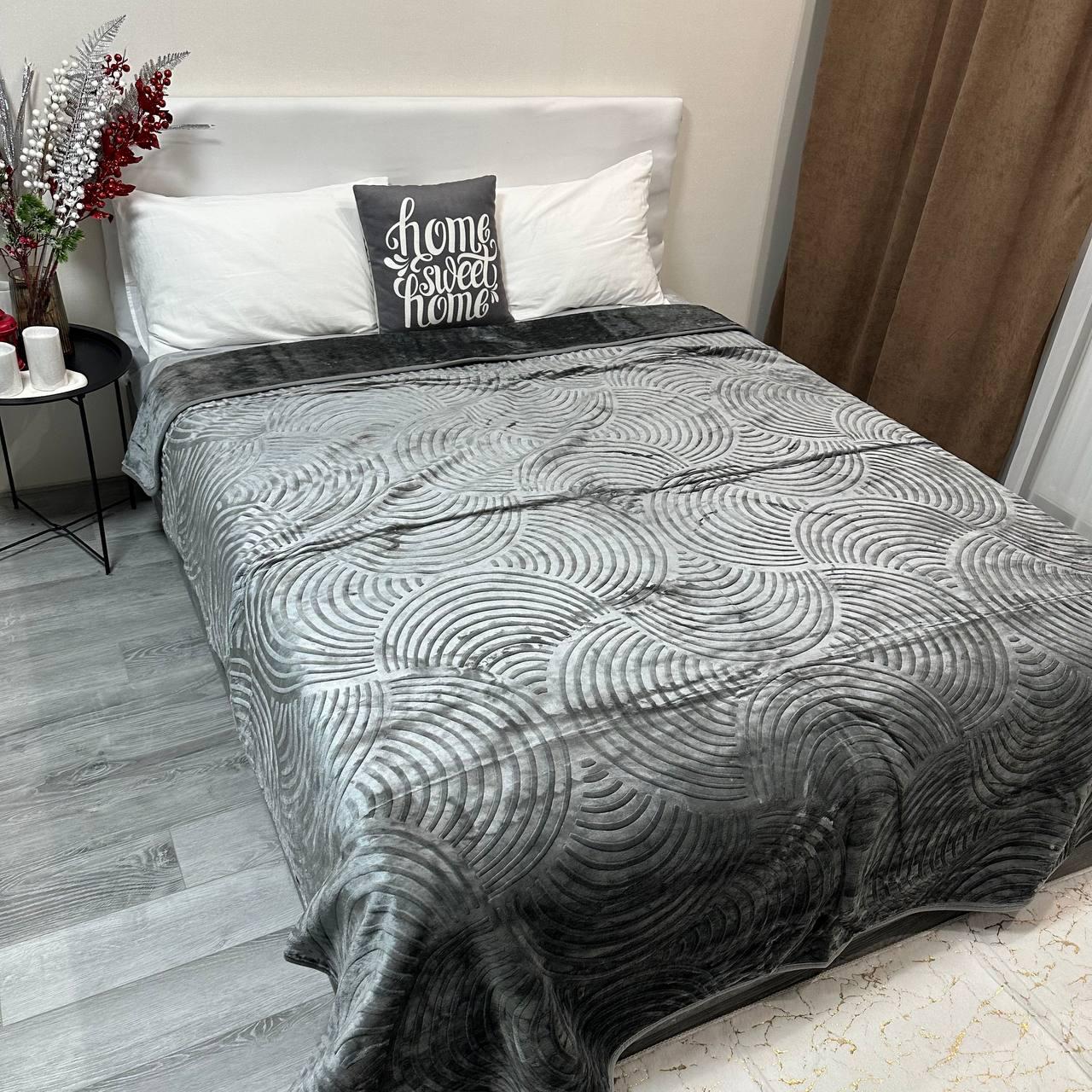 Покривало на ліжко акрилове 200x230 см Графітовий (P-акрил-15) - фото 1