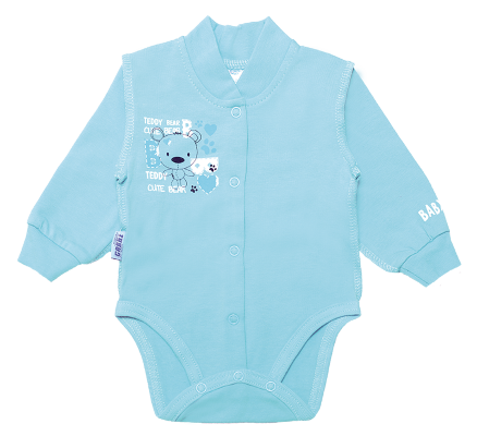 Боди детское хлопковое для мальчика на кнопках Gabbi BD-19-23-2 Медвежонок 62 см Ментоловый (11757)
