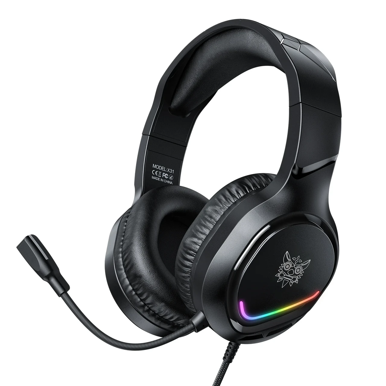 Игровые наушники Onikuma X31 RGB Dynamic Professional с 7.1 Surround Sound и HD-микрофоном Черный (2729675556)