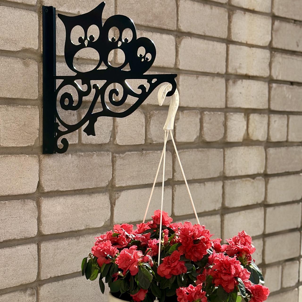 Кронштейн Совушки для кашпо с цветами метал Черный (М020) - фото 9 Кронштейн Совушки для кашпо с цветами метал Черный (М020) - фото 9