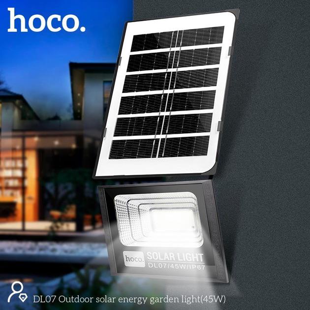 Лампа-прожектор Hoco Outdoor solar energy garden light 45W IP67 с пультом управления - фото 5