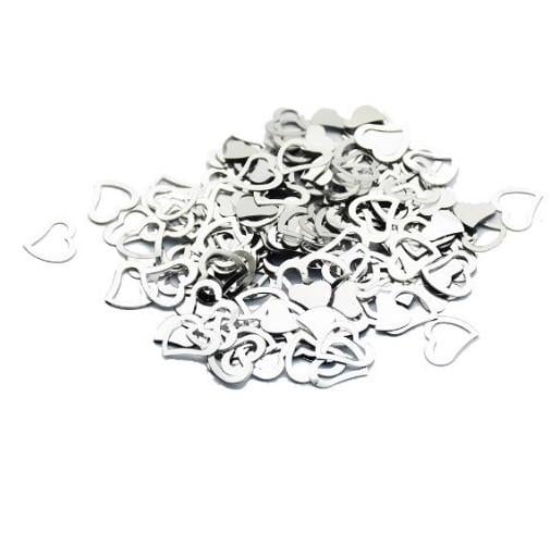 Метафан конфетти Сердечки 15 г Серебристый (2531)