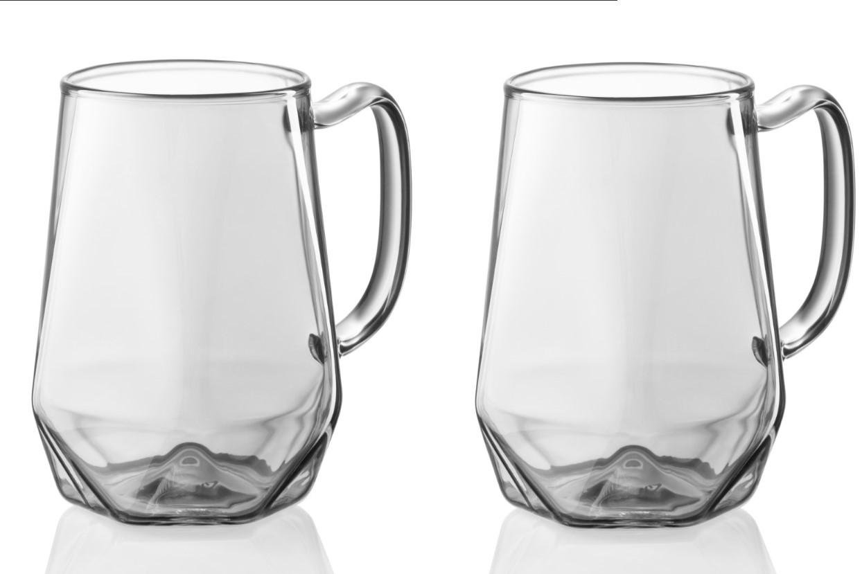 Набір чашок Ardesto Graphite 300 мл 2 шт. Прозорий/Графітовий (AR2630GR) Набір чашок Ardesto Graphite 300 мл 2 шт. Прозорий/Графітовий (AR2630GR)