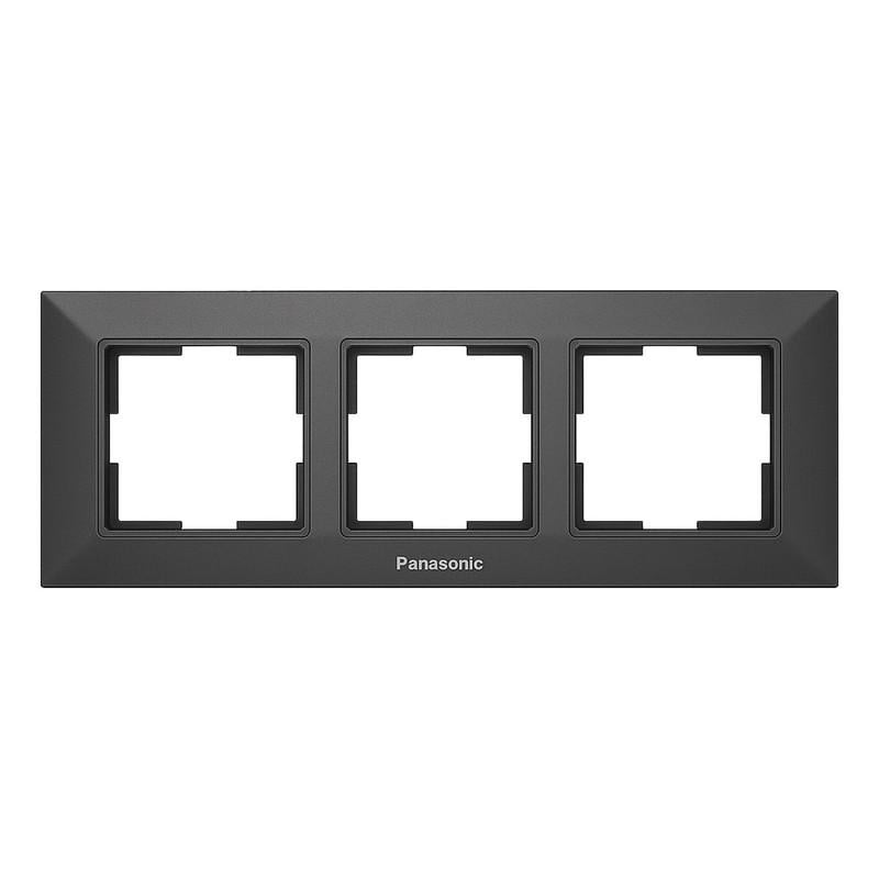 Рамка для розеток трехместная Panasonic Arkedia Slim ABS горизонтальная Дымчатый (WNTF08032DG-UA1) - фото 1 Рамка для розеток трехместная Panasonic Arkedia Slim ABS горизонтальная Дымчатый (WNTF08032DG-UA1) - фото 1