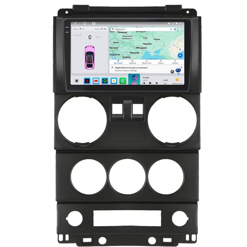 Автомагнитола штатная Lesko Prime совместима с Jeep Wrangler 2 doors 2007-2010 г. 9" дисплей 4/64 QLED CarPlay 4G Wi-Fi (3057632857)