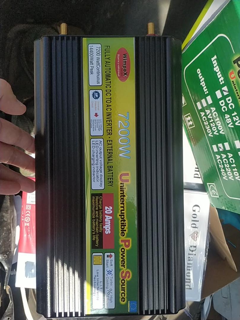 Автомобильный инвертор WimpeX WX-7200WА UPS с зарядкой и функцией бесперебойника 7200 Вт 12V-220V (18164850) - фото 7 Автомобильный инвертор WimpeX WX-7200WА UPS с зарядкой и функцией бесперебойника 7200 Вт 12V-220V (18164850) - фото 7