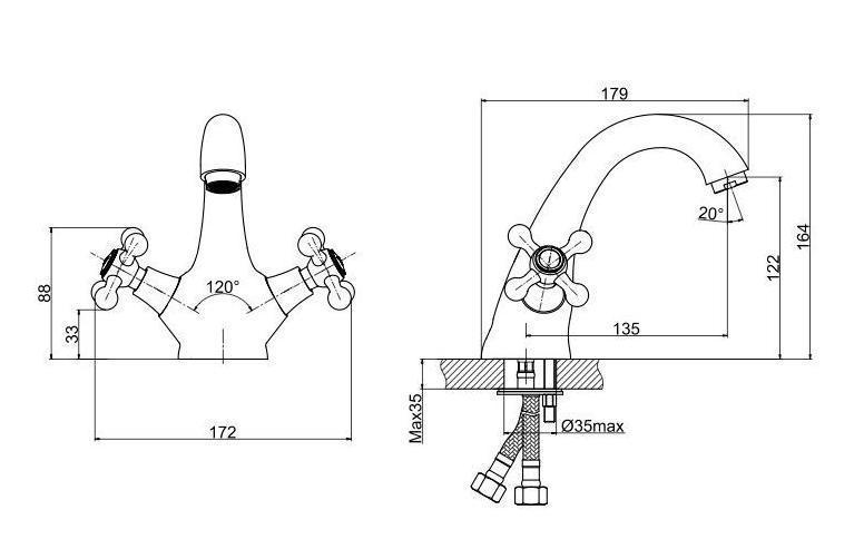 Змішувач для умивальника Perla VALENCIA б/у. Бронзовий (PSH1303BR) - фото 3 Змішувач для умивальника Perla VALENCIA б/у. Бронзовий (PSH1303BR) - фото 3
