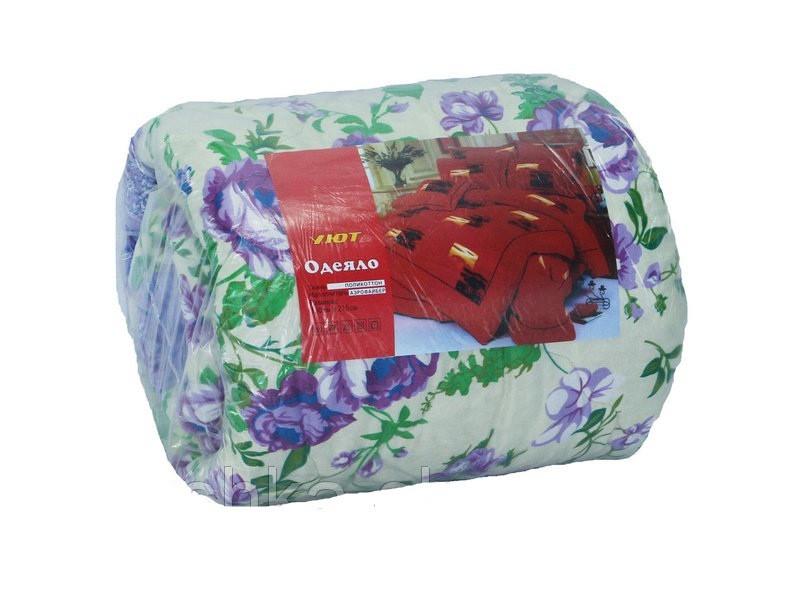 Одеяло двуспального из овечьей шерсти Сиреневые цветы