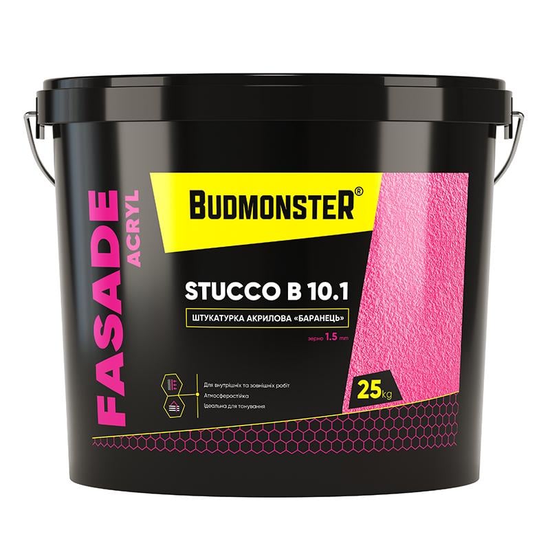 Штукатурка декоративна BudmonsteR 10.1 STUCCO B ACRYL акрилова Баранець 1,5 мм 25 кг (100412)