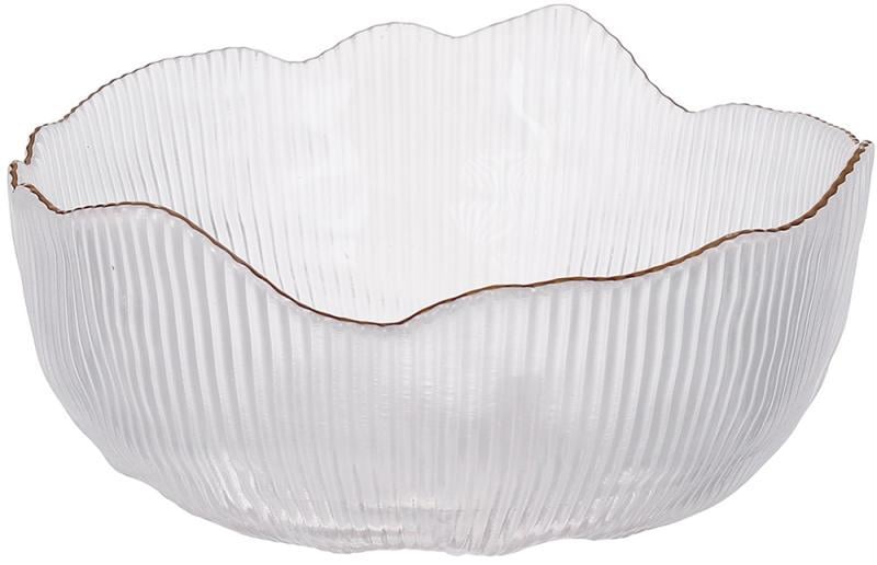 Пиала стеклянная Fleur с золотой каймой 13х6 см