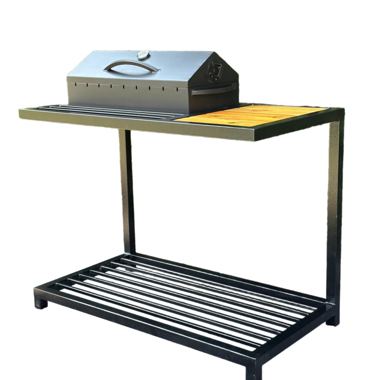 Мангал-барбекю MLB9-4С металлический в стиле лофт на дровнике на 9 шампуров 4 мм (11-3- MLB9-4С)