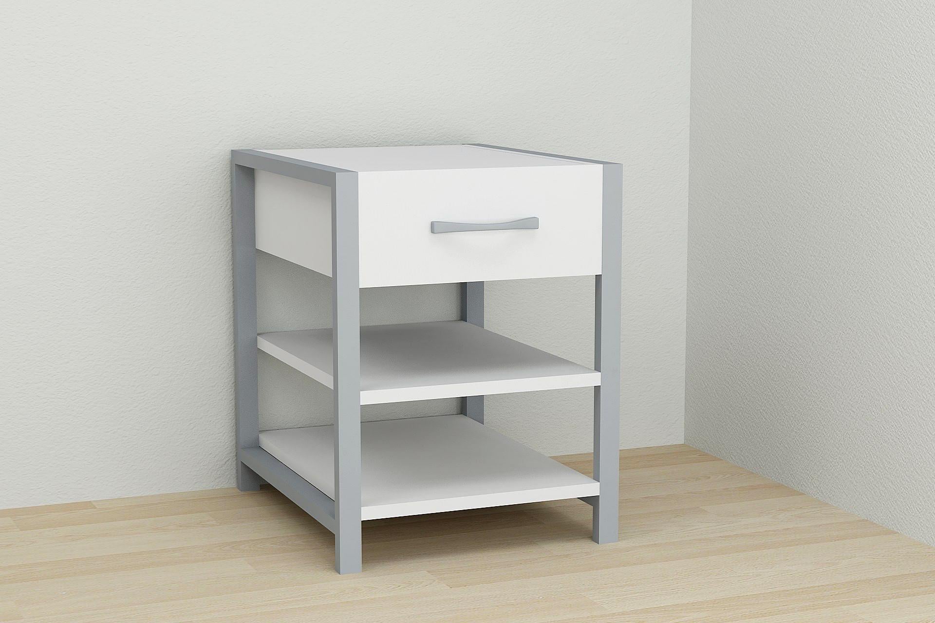 Тумба универсальная Ferrum-decor Вивьен 1/2 ДСП 16 мм 50x41x40 см Серый/Белый (FRD-104133)